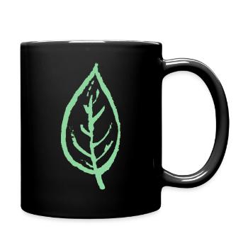 Feuille - nature - Mug uni - noir - Droite