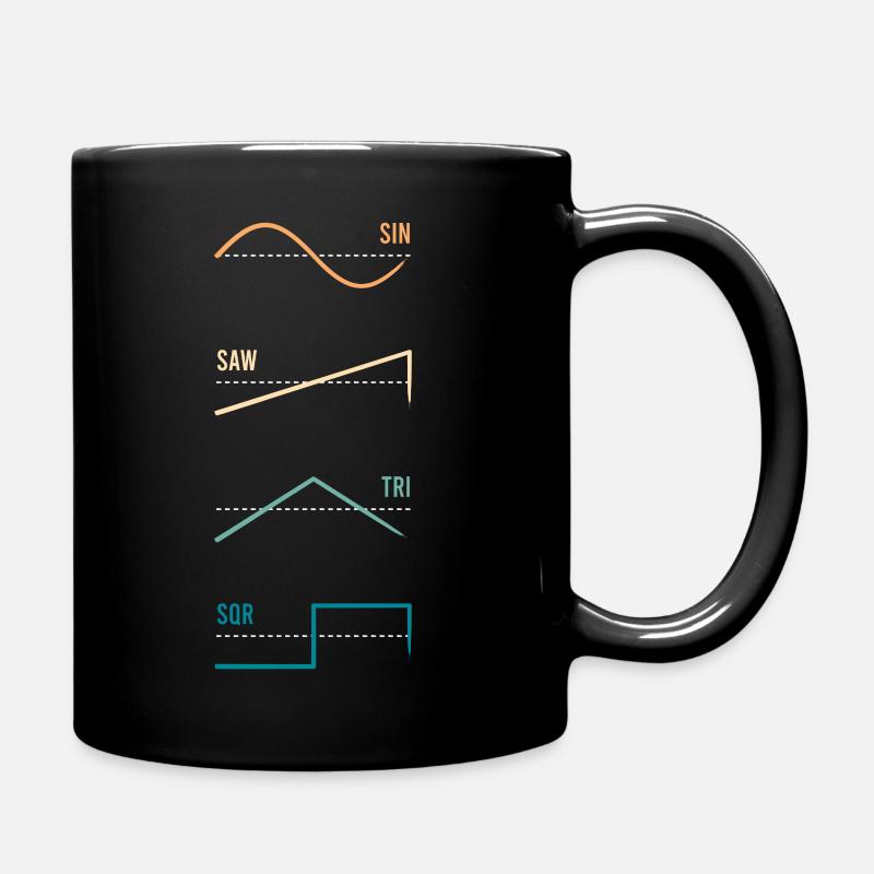 Synthesizer Wellenform Vintage - Tasse einfarbig - Schwarz