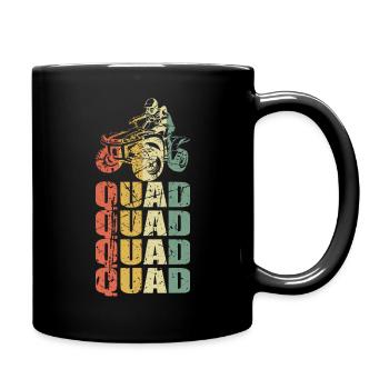 Quad Quadfahrer Motorsport - Tasse einfarbig - Schwarz - Rechts