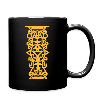 Tribal Ornament Symbol Figur einfarbig - Tasse einfarbig - Schwarz - Rechts