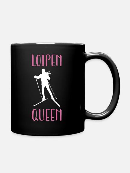 Langlauf Loipen Queen Langläufer Loipe Wintersport - Tasse einfarbig - Schwarz