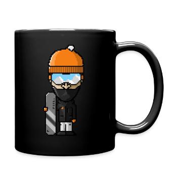 Personnage Snowboarder Pixel Art - Mug uni - noir - Droite