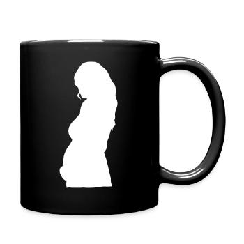Schwanger - Tasse einfarbig - Schwarz - Rechts