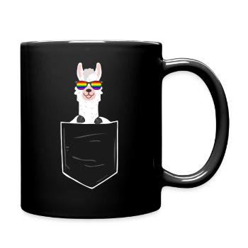 Gay Llama In Der Tasche Pride Brille Gay Lama - Tasse einfarbig - Schwarz - Rechts