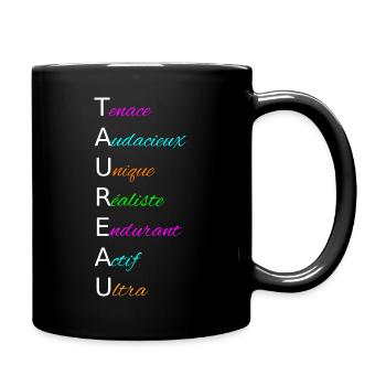 Taureau Tenace Audacieux - Signe astrologique - Mug uni - noir - Droite