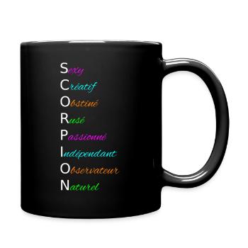 SCORPION Sexy Créatif Obstiné Rusé Passionné - Mug uni - noir - Droite