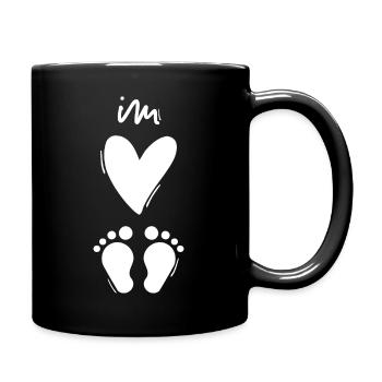 Barefoot in the heart - barefoot on the beach, in the sand... - Full Colour Mug - black - Right