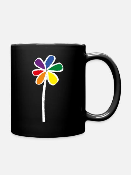 Pride Flower - Blume LGBT - Tasse einfarbig - Schwarz