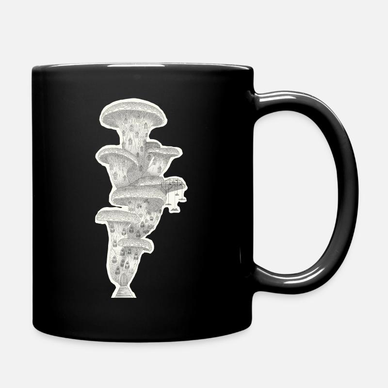 Mushroom house 2 - Full Colour Mug - black