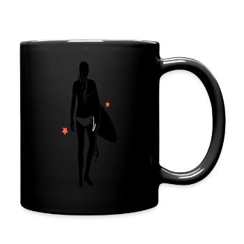 Surferin - Tasse einfarbig - Schwarz - Rechts