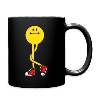 Ich muss aufs Klo lustige Illustration Geschenk - Tasse einfarbig - Schwarz - Rechts