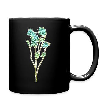 Strauch Gewächs - Mosaik Illustration weiss - Tasse einfarbig - Schwarz - Rechts