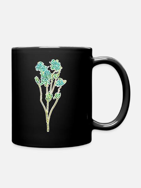 Shrub plant - mosaic illustration white - Full Colour Mug - black