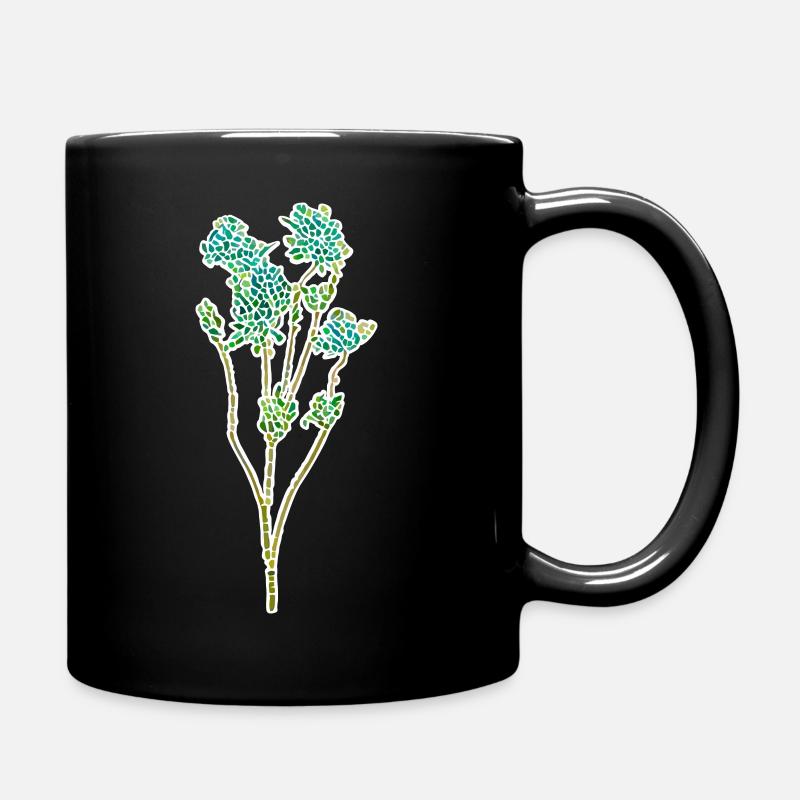 Shrub plant - mosaic illustration white - Full Colour Mug - black