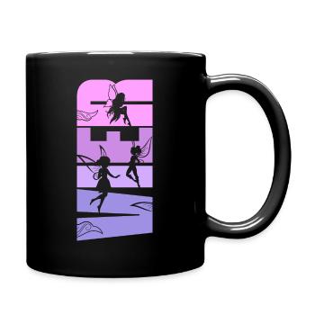 Feen 4. Geburtstag 4 Jahre alt Mädchen Fee - Tasse einfarbig - Schwarz - Rechts
