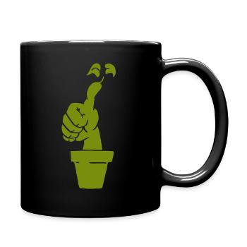 green thumb plant - Full Colour Mug - black - Right