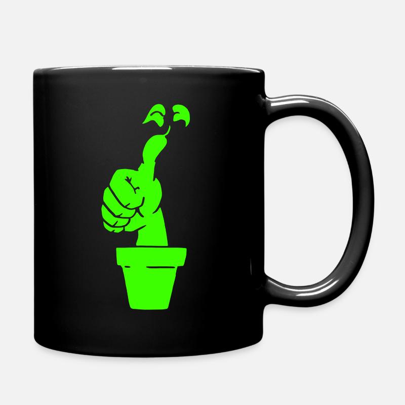 Grüner Daumen - Tasse einfarbig - Schwarz