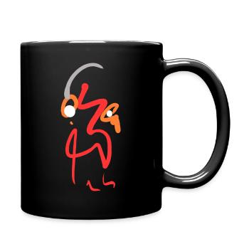 Abstrakt - Tasse einfarbig - Schwarz - Rechts