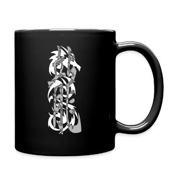 dragon11 blanc kanji dragon gris - Mug uni - noir - Droite