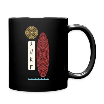 Surfer au soleil - Mug uni - noir - Droite