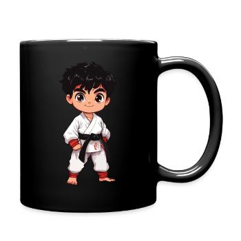 Taekwondo Kämpfer - Tasse einfarbig - Schwarz - Rechts