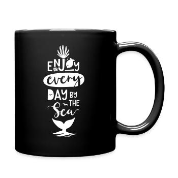 Enjoy every Day by the Sea weiß - Full Colour Mug - black - Right