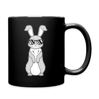 Lapin mignon avec lunettes de soleil Lapin lapin - Mug uni - noir - Droite