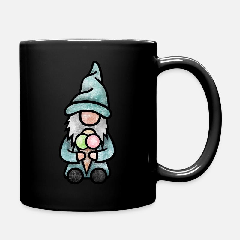 Wichtel mit Eis - Tasse einfarbig - Schwarz