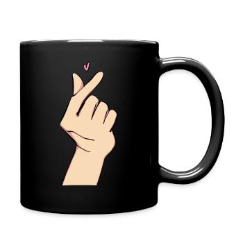 Zeig Herz, zeig dich. - Tasse einfarbig - Schwarz - Rechts