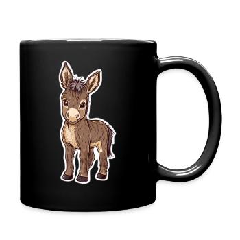 Esel - Tasse einfarbig - Schwarz - Rechts