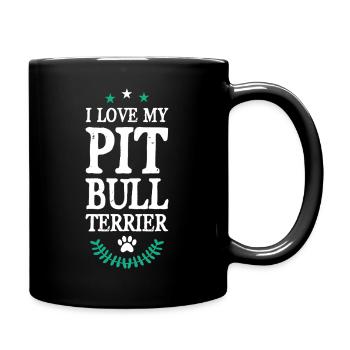 PIT_BULL_TERRIER - Full Colour Mug - black - Right