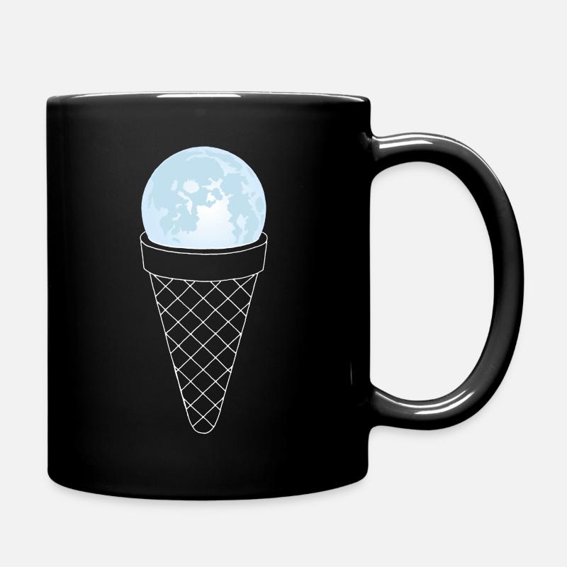 Mond und Eis - Tasse einfarbig - Schwarz