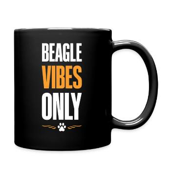 Beagle Vibes Nur Gute Laune - Tasse einfarbig - Schwarz - Rechts