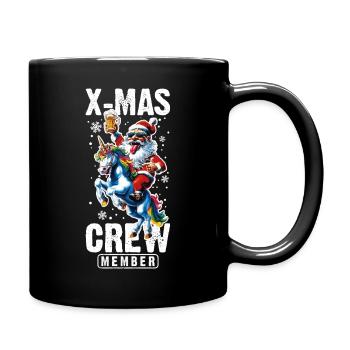Weihnachts Crew Weihnachtsmann Einhorn - Tasse einfarbig - Schwarz - Rechts