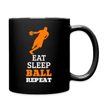 Eat. Sleep. Ball. Repeat. – Orange Design - Full Colour Mug - black - Right