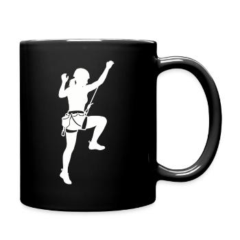 Kletterin Silhouette Bouldern & Bergsteigen - Tasse einfarbig - Schwarz - Rechts