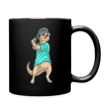 Sport de raquette de tennis de tennis à suricate - Mug uni - noir - Droite