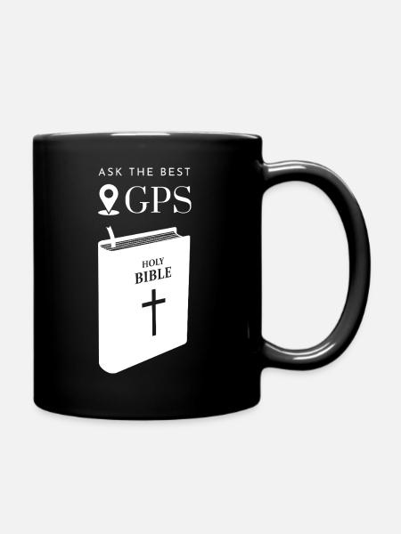 Bestes Navi ist die Bibel (weiß) - Tasse einfarbig - Schwarz