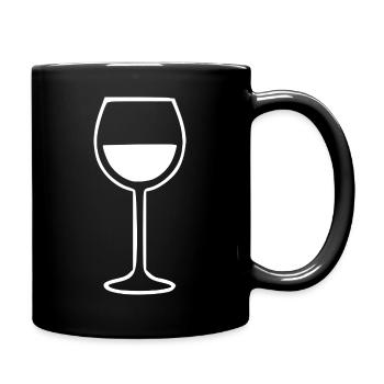 Wein Weinglas Weißwein Rotwein - Tasse einfarbig - Schwarz - Rechts