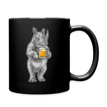 Nashorn Bier - Tasse einfarbig - Schwarz - Rechts