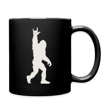 Felliger Yeti Rockhand Pose Festival Metal - Tasse einfarbig - Schwarz - Rechts