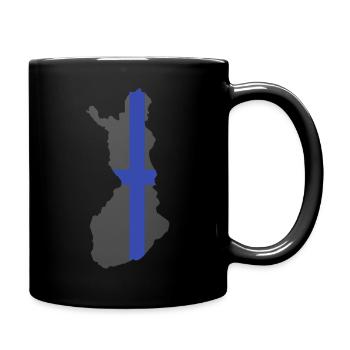 Karte von Finnland - Tasse einfarbig - Schwarz - Rechts