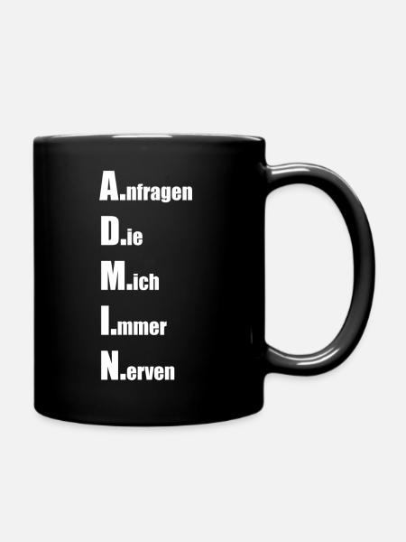 A.nfragen D.ie M.ich I.mmer N.erven - Tasse einfarbig - Schwarz