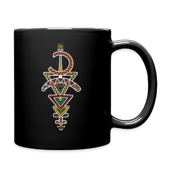 Totem Géométrique Amazigh Au Couleurs Ancestrales - Mug uni - noir - Droite