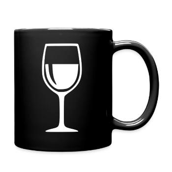 Wine Glass Black Grapevine Wine Gift Waiter - Full Colour Mug - black - Right