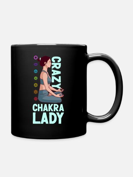 Verrückte Chakra-Lady - Tasse einfarbig - Schwarz