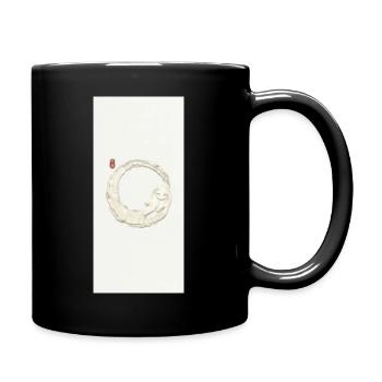 Lächelnder Zen Enso Kreis - Tasse einfarbig - Schwarz - Rechts