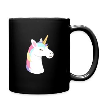 Cute Unicorn Pocket - Tasse einfarbig - Schwarz - Rechts