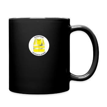 autocollant je soutiens les gilets jaunes - Mug uni - noir - Droite