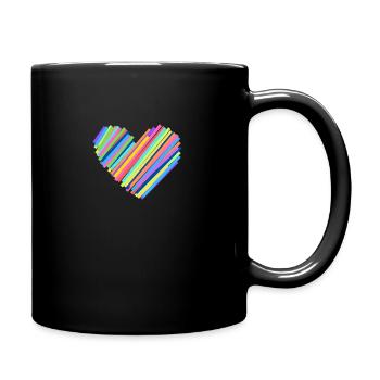 Colorful Heartbeat - Full Colour Mug - black - Right